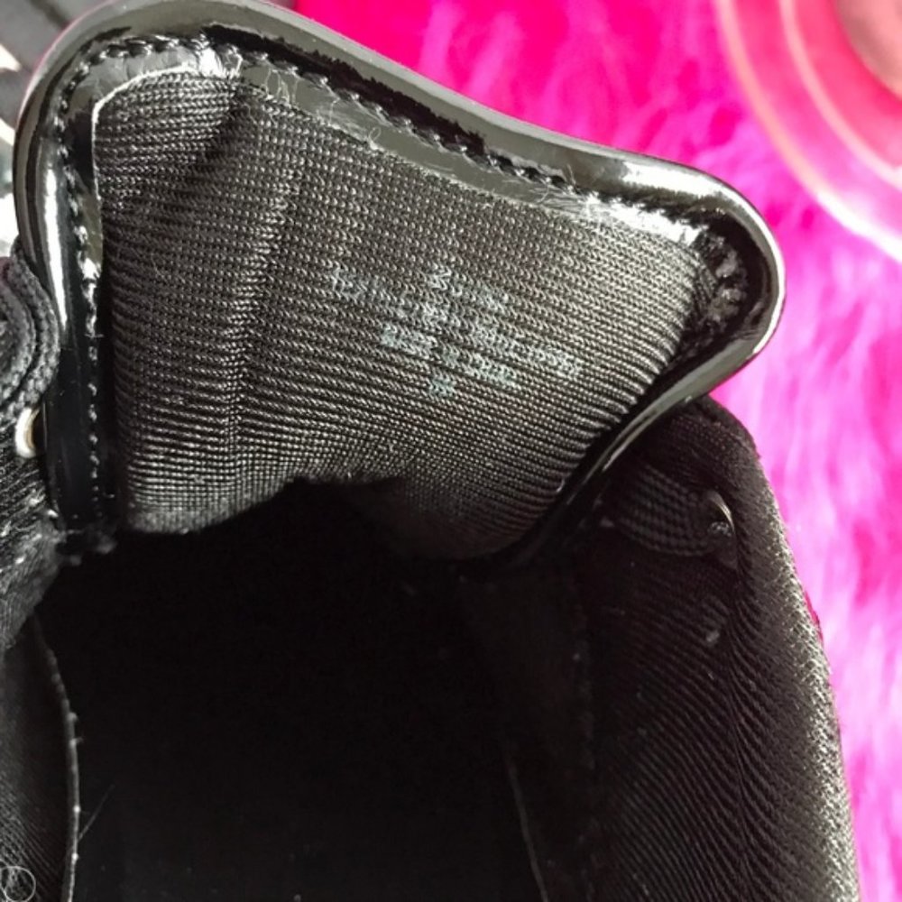 Guess Black & Silver Patent Leather & Cloth Sneakers - Picture 7 of 8